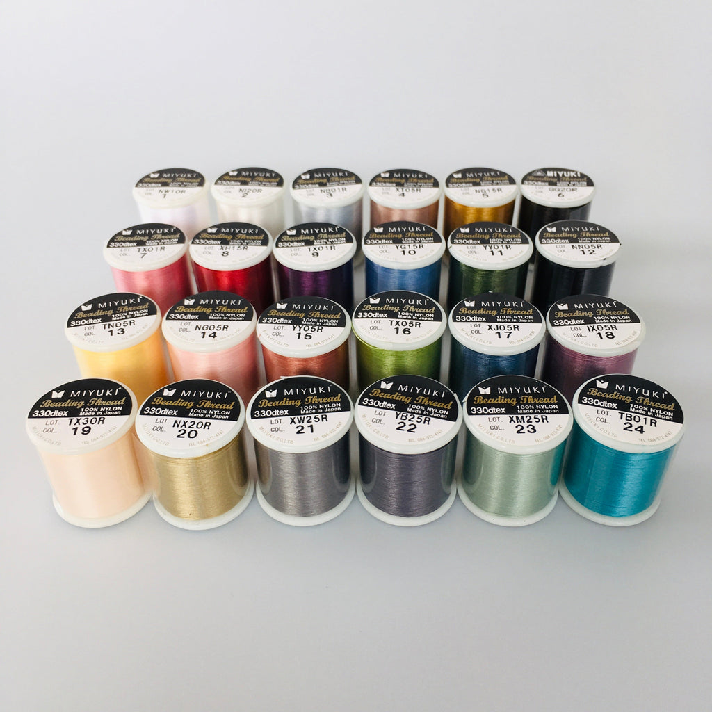24 värvitoonis Miyuki Nylon Beading Thread B 0.25 mm niidipool 50 meetrit. Tugev seemnehelmeste niit ehtetöödeks.