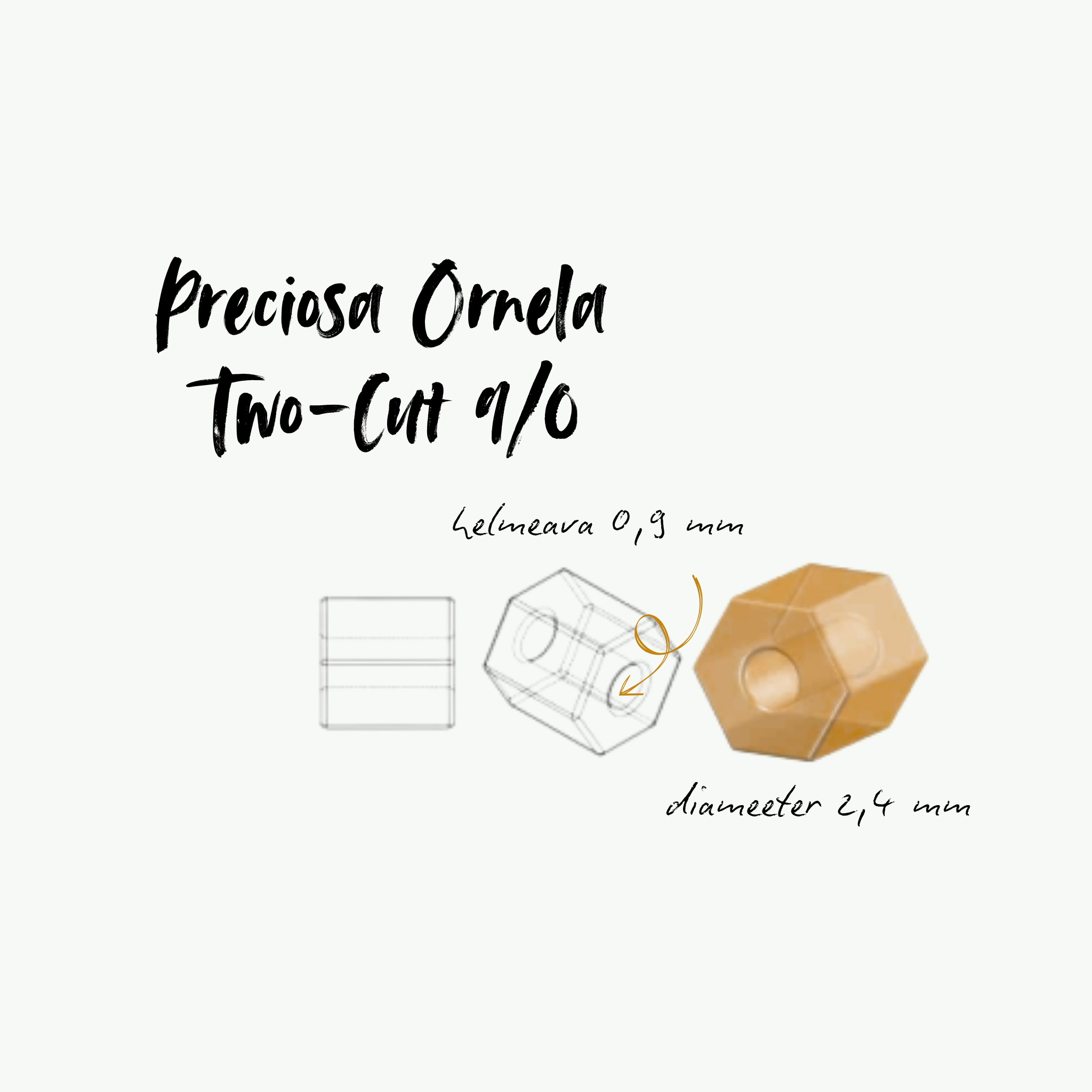 Preciosa Ornela 2-Cut 9/0 | 23980 Black, 10g