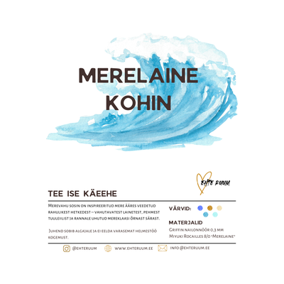 Merelaine segust seemnehelmestest lillekäevõru isetegemise komplekt Miyuki Rocailles 8/0 helmeste, Griffini nööri ja pärlinõelaga