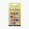 Artistic Wire "Buy the Dozen" komplekt 12 erineva värvilise käsitöötraadi pooliga, jämedus 28 Gauge (0,32 mm).