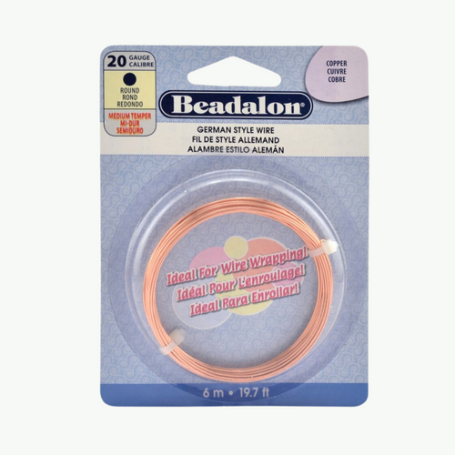 Beadalon German Style ümar vasktraat, 20 Gauge (0,81 mm), 6-meetrine rull ehete valmistamiseks ja traadiväänamiseks.