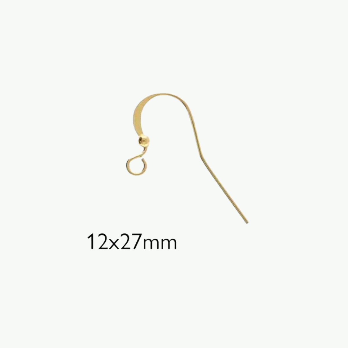 BeadSmith® kullatud lamedad kõrvarõngakonksud mõõduga 12 × 27 mm