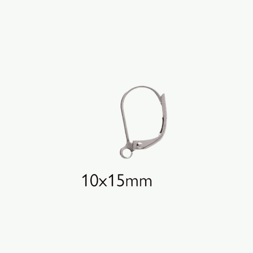 BeadSmith® hõbetatud lukustuvad kõrvarõngatoorikud mõõduga 10 × 15 mm