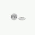 999 hõbedase kattega DQ metallhelmes POWER kirjaga ja naise sümboliga, suurus 8 mm