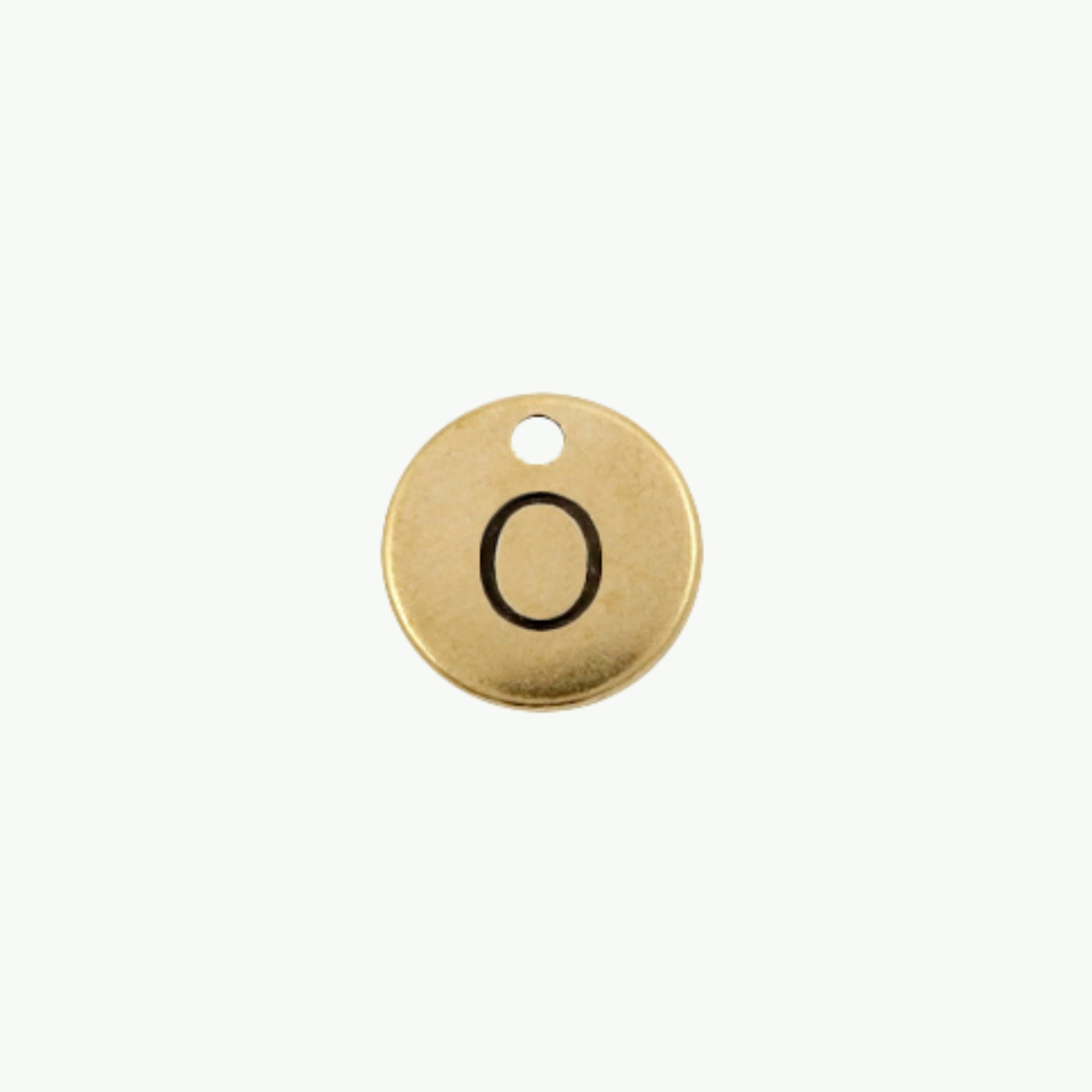 DQ antiikpronksine 12 mm tähestikuamulett tähega O