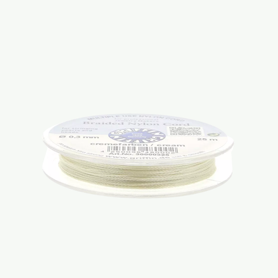 Griffin European Braided Nylon Thread 0,3-0,5 mm Cream kreemikas punutud nailonnöör 25 m pakendis