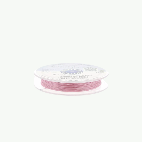 Griffin European Braided Nylon Thread 0,3-0,5 mm Dark Pink tumeroosa punutud nailonnöör 25 m poolil