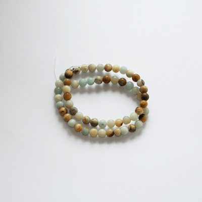 Kaltsedoni Off White-Turquoise 6 mm kivihelmed