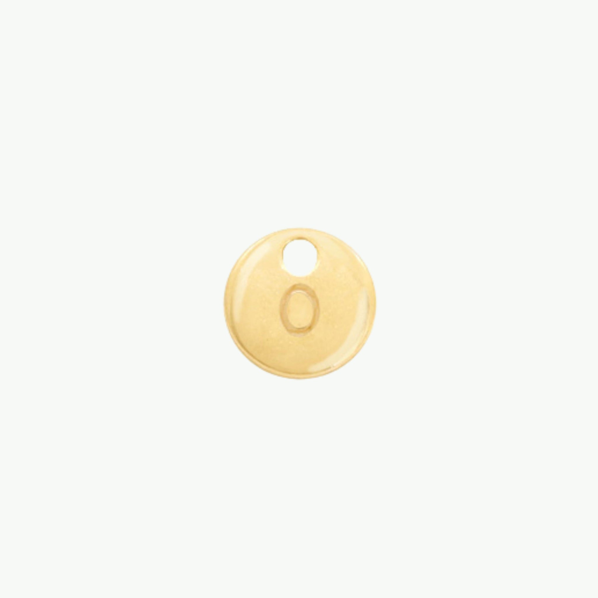 Kuldne 10 mm tähestikuamulett tähega O