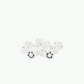 Valge 10 mm naerunäoga polümeerhelmes, ava umbes 2,3 mm